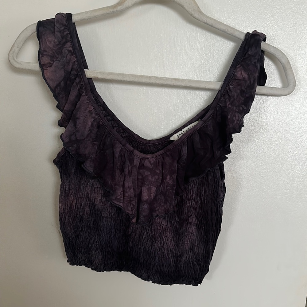 Purple rye die crop top
